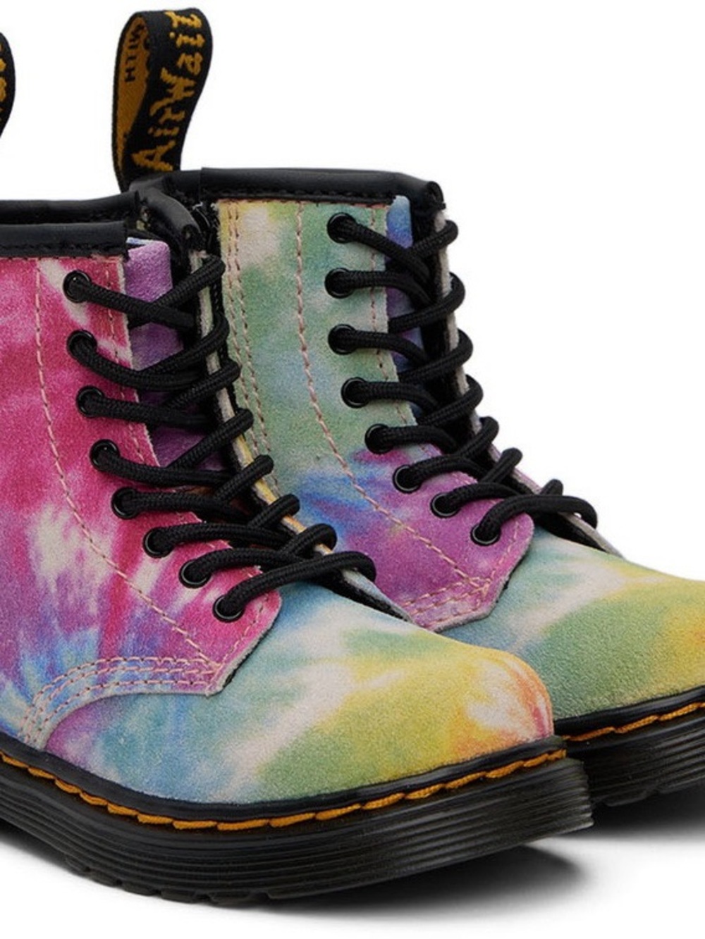Dr. Martens Kids Tie-Dye Lace-Up Boots - Pink, Purple, Blue, Green, Yellow